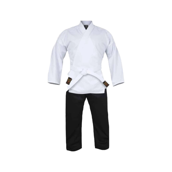 Karate Anzug, weiß/schwarz, DELUXE Edition