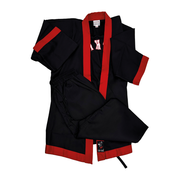 Hapkido suit, black/red, blended fabric