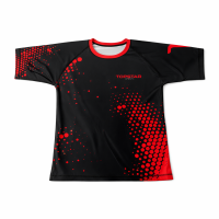 Rashguard, 280GSM, schwarz/rot, kurzarm, MODELL: COMBAT...