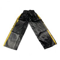 Kickboxhose, 100% Satin, schwarz/gold, 150cm, MODELL:...