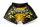 Kick-Thai-Box Shorts, 100% Satin, schwarz/gold, Größe M, MODELL: GOLDEN PUNCH