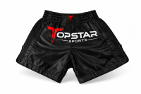 Kick-Thai-Box Shorts, 100% Satin, komplett schwarz,...