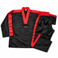 Kickbox Anzug, 100% Satin, schwarz/rot, MODELL: Z FIGHTER