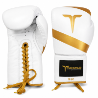 Boxhandschuhe, Echtleder, weiß/gold, Modell: WHITE...
