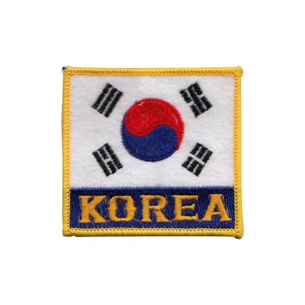 KOREA Aufnäher, mit Korea-Schriftzug & goldener Umrandung