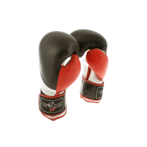 Boxhandschuhe, schwarz/weiß/rot, LION-Modell