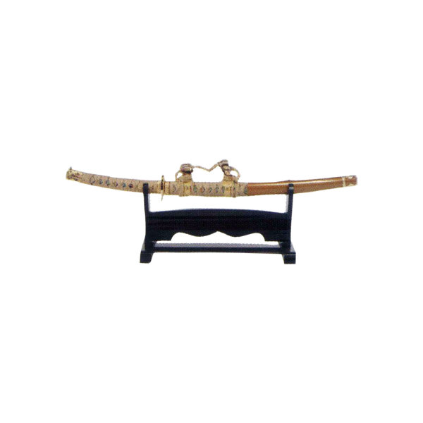 Tisch-Schwert-Ständer, schwarz, Holz, horizontal, für 1 St.
