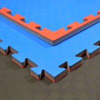 Trainings-Wendematte, rot/blau, 20mm Dicke, 1 x 1m