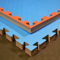 Trainings-Wendematte, rot/blau, 40mm Dicke 1 x 1m