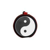 Rollen-Sporttasche, schwarz, rund, YING&YANG-Aufdruck