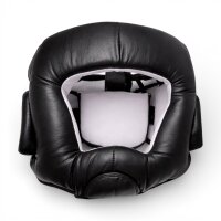 Box Kopfschutz, schwarz, Leder, Jochbeinschutz