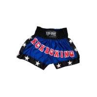 Kick-Thai-Box Shorts, blau/schwarz/weiß
