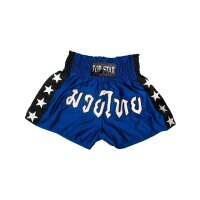 Thai-Box Shorts, blau/schwarz/weiß