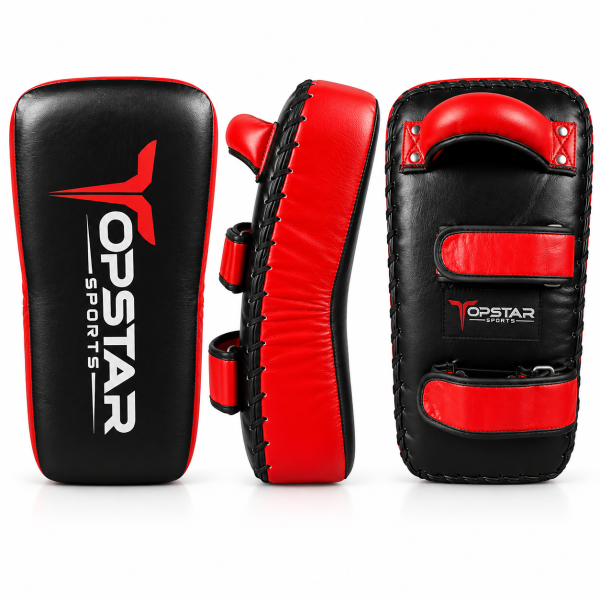 Arm Mitt, schwarz/rot, Leder, gekrümmt, THAI-Modell
