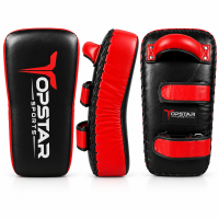 Arm Mitt, schwarz/rot, Leder, gekrümmt, THAI-Modell