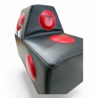Wandschlagpolster, schwarz/rot, PU, 60x40x25cm
