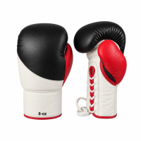 Boxhandschuhe, schwarz/weiß/rot, LION-Modell