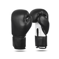 Boxhandschuhe, schwarz/weiß, Kunstleder, LION...