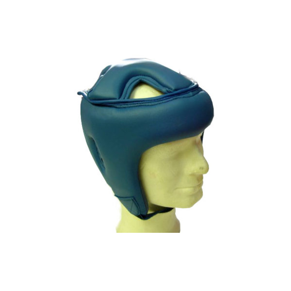 Kopfschutz, blau, angenähte Kopfdecke