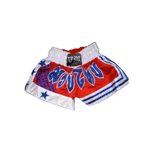 Thai-Box Shorts, white/blue/red.
