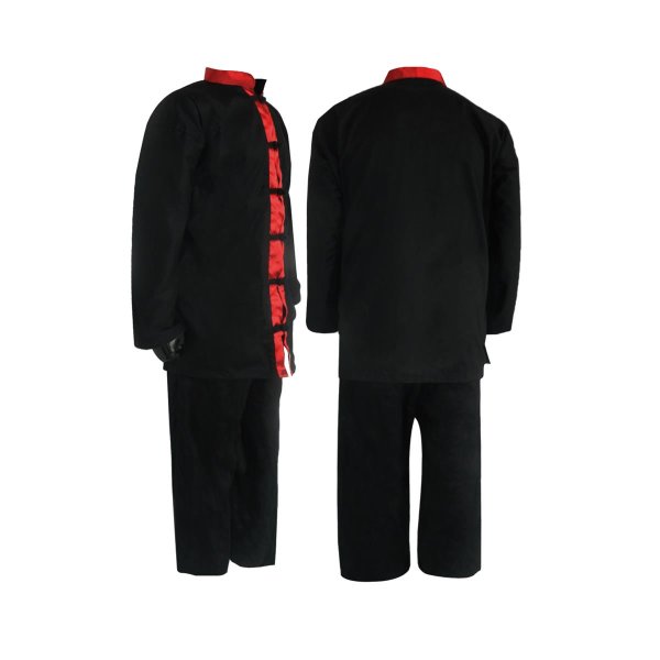 Kung-Fu Anzug, schwarz/rot, DAN, SHAOLIN