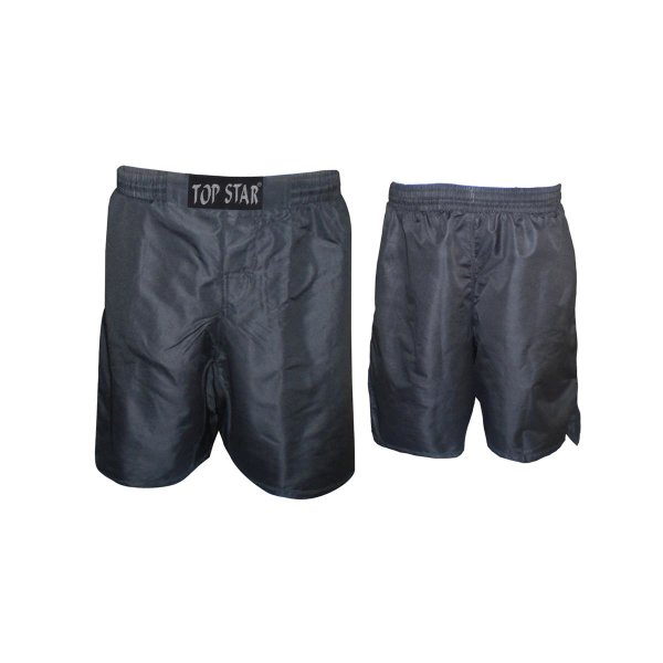 MMA Shorts, black, plain, 100% Taslan