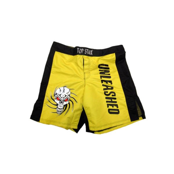 MMA Shorts, gelb/schwarz, 100% Taslan
