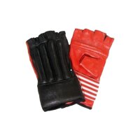 Punching Mitts, schwarz/rot, Leder